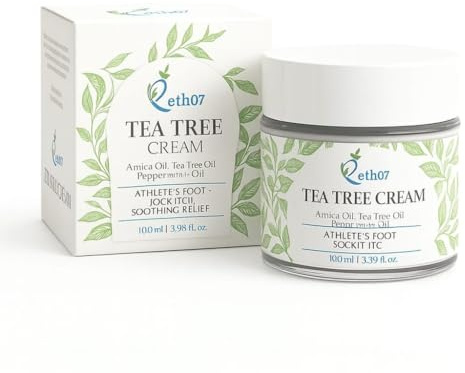Fast-Acting Antifungal Treatment Cream 100ml – Tea Tree, Arnica & Peppermint – Relieves Itching, Irritation & Redness – for Jock Itch, Athlete's Foot & Ringworm – Calming & Hydrating