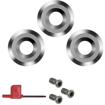 3pcs 12mm Round Carbide Finisher Replacement Cutter Blades, Negative Rake Wood Turning Lathe Tools