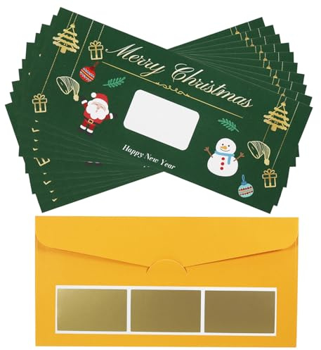 10 STK Ticket Weihnachten Geschenk, Gutschein zum selber ausfüllen mit Rubbelaufkleber, Blanko Gutscheine zu Weihnachten, Rubbelkarte zum Beschriften, Weihnachts Gutschein, Geschenk für Damen Herren