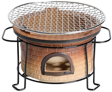 perfk Parrilla de carbón para Barbacoa, Horno Compacto portátil para té, Cocina de Camping, Multifuncional para Barbacoa, Picnic y Camping.