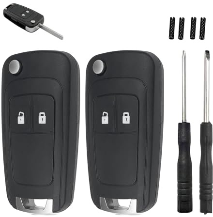 TAKONE Autoschlüssel Gehäuse 2 Tasten 2 Stück kompatibel Opel Modelle Set | 2er Set Schlüsselgehäuse, 2 Tasten, kompatibel Modelle, einfache Montage