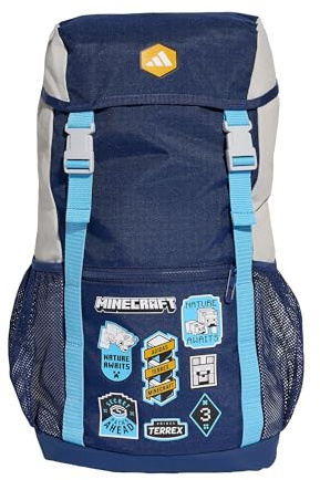 adidas Unisex Kinder Minecraft Backpack, dark blue/lgh solid grey, One Size
