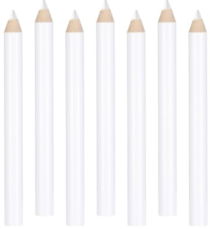 Aysatogc 7PCS Fabric Pencils for Sewing, White Water Soluble Sewing Fabric Maker White Marking Pencils Tailors Chalk for Tailors, Quilting, Dressmaker & DIY Crafts (8.75cm)