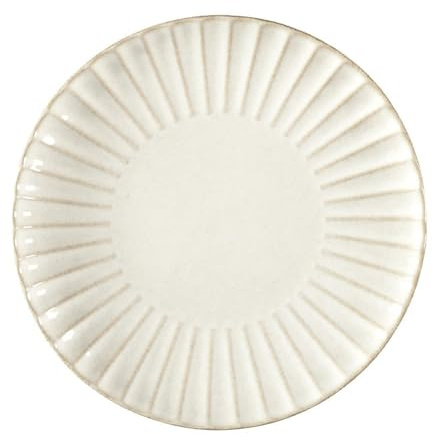 HowHomely | Plato de postre de 21,7 cm de porcelana Eden de cerámica, color crema, retro, boho, redondo, moderno, plato de desayuno, vajilla