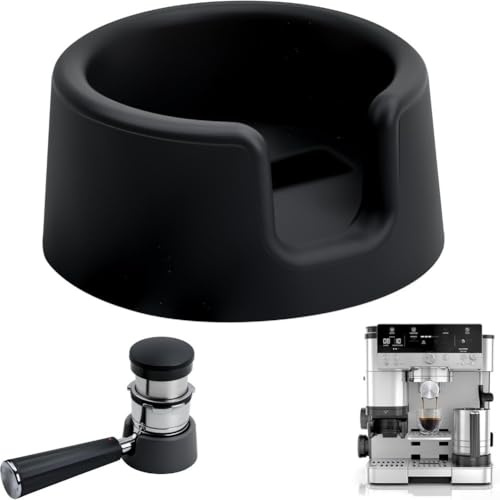 Kaffee-Tamper-Basis für Espressomaschinen, 8 x 8 x 6 cm, rutschfester Silikonständer für gleichmäßiges Stampfen und einfache Reinigung, kompatibel mit ES601-Modell, Schwarz (Schwarz)