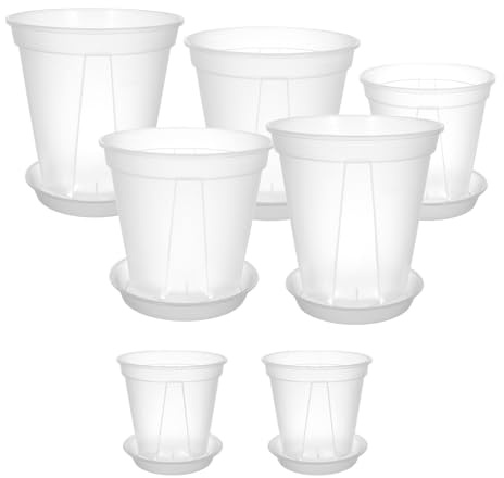 Abaodam Lot de 8 Pots Transparents pour Plantes Contrôle des Racines Jardinières en Plastique Respirantes 015-1 Gallon Légers et Réutilisables pour Orchidées Succulentes et Jardinage