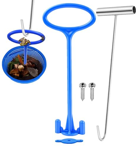 Zestivra Poignée de skimmer de piscine – Outil de fixation universel pour panier de panier, kit de retrait de crochets en métal pour paniers de filtre, poignée en polypropylène sûre au-dessus de la