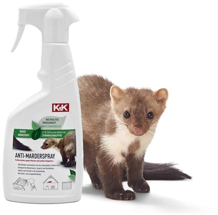 K&K Anti-Marderspray | 400 ml | effektive Marderabwehr für Auto, Dachboden & Carport | nachhaltiger Schutz vor Marder und Nagetieren | Wirkstoff EC Öl (H/C) | Sprühflasche