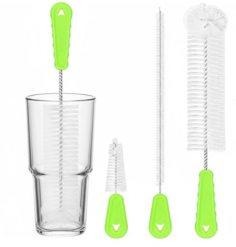 3-in-1 Bottle Cleaning Brush Set | 13 Inch Long Handle & Straw Cleaner | for Water Bottles, Baby Bottles & Mugs, Water Bottle Cleaners Brush, Scratch-Free Deep Clean