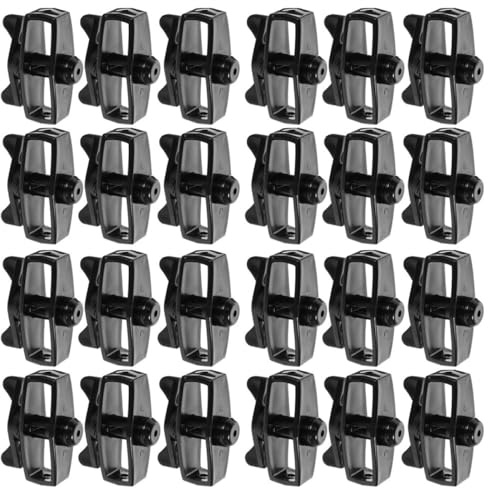 Ciieeo Tendeur de Câble Robuste en Métal Noir, 24 Pièces, Serrage-Fils Plastiques Multifonction pour Clôture de Jardin, Portable et Facile à Transporter, Outil de Tension pour Fil Épais