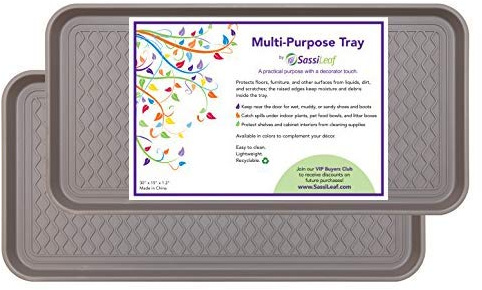 SassiLeaf Multi-Purpose Tray in Decorator Colors - 30” L x 15” W x 1.20” H (Slate Gray Set of 2)