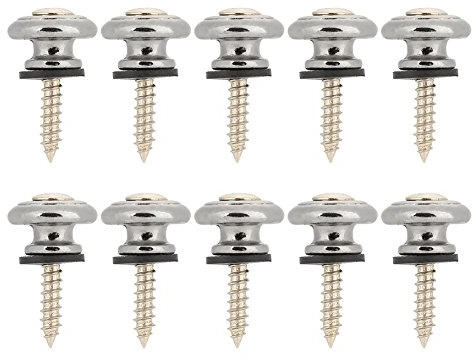 bass guitar strap button,gurtpin gitarre,Guitar Strap Button Mushroom, Gitarre Security Lock 10 Stücke Pilze Kopf Gitarrengurt Tasten Strap Locks Metall End Pin Mit Schraube Für Ukulele Elektrische Ak