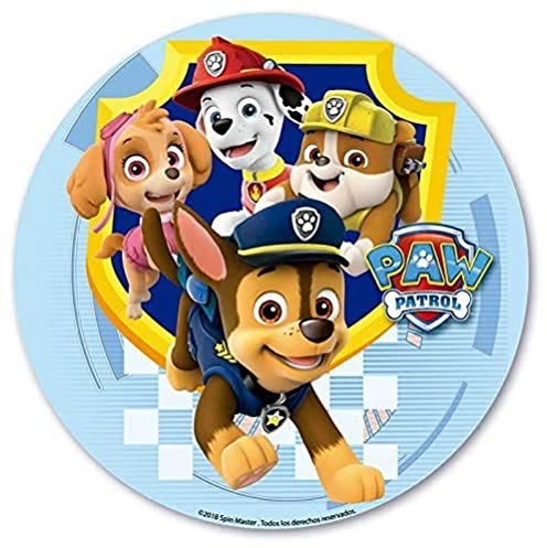 Dekora - Disque en Sucre Comestible pour la Décoration de Gâteau Paw Patrol, (Pat' Patrouille) 20 Centimètres