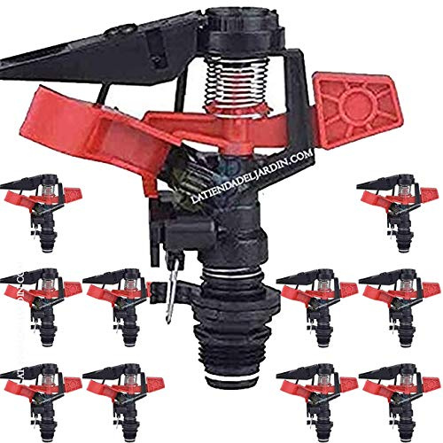 Suinga Lot de 25 Arroseur d’Irrigation agricole réglable | Arroseur Circulaire ou sectoriel 1/2'' | Arroseur à Impulsion pour pelouse avec portée de 8 à 13 m, idéal pour Jardins et Zones Vertes