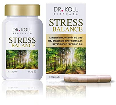 Dr. Koll Stress Balance - Hochdosierte Anti-Stress Kapseln | Nahrungsergänzungsmittel mit Magnesium, Ashwagandha, Vitamin B12 und B6
