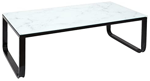 Marmoreffekt glasbord - vitt och svart