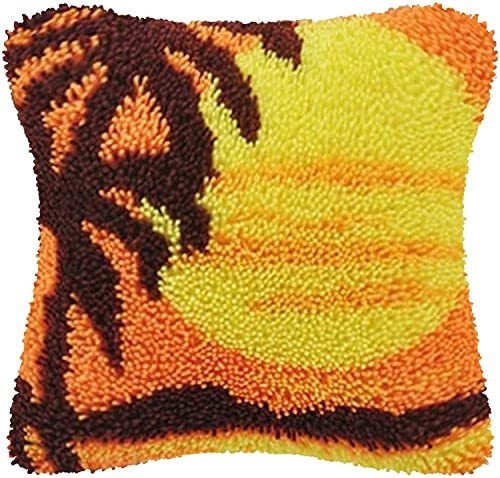Kits de Crochet de Loquet - Housse de Coussin 43,2 x 43,2 cm, Kits de Broderie, Tapis à Broder