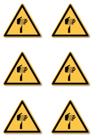 Warnung vor spitzem Gegenstand: W022 - DIN EN ISO 7010 / ASR A1.3 - Aufkleber: 5 cm, 6 Stück