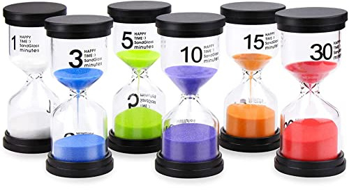 Hourglass Sand Clock Timer, Sandglass 6 Colors 1, 3, 5, 10, 15, 20, 30, 45, 60mins Egg Timer -Kids Toothbrush Timer, for Kids, Classroom, Kitchen, Games, Home Office Decoration (8 colors,60 Minutes)