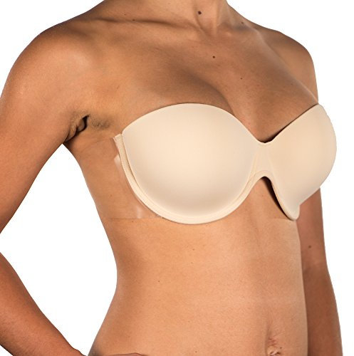Baitang Winged Bra - Backless Strapless Invisible Adhesive Wings A to D Cup (D, Nude)