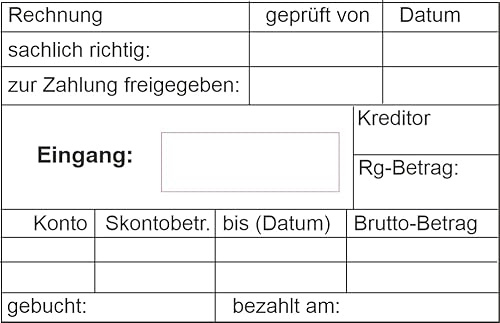 Kontierungsstempel/Rechnungsprüfung - mit trodat Professional Datumstempel 54110 – Custom- (85x55 mm) in verschiedenen Ausführungen, Büro, Buchungsstempel, Firmenstempel