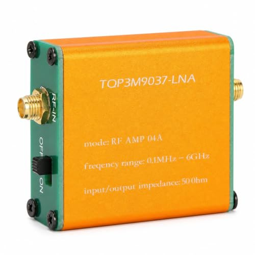 Rauscharmer Verstärker, Rauscharmer 0,1-MHz-6-GHz-Vollbandverstärker, Extrem Rauscharmes Modul, 20-dB-LNA-HF-Leistungsvorverstärkermodul mit Hoher Verstärkung(Lieferung mit eingebauter Batterie)