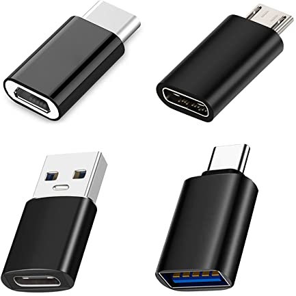 iZhuoKe Confezione da 4 Adattatori USB C: Tipo-C a USB A, C a Micro USB - Compatibile Con MacBook Pro, Samsung Galaxy, Google Pixel, Huawei