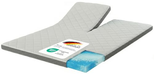 MSS e.K. Karo Gel 7 Zonen Split Premium Matratzentopper 180x200 cm, Topper aus Gelschaum, rutschfeste Memory Foam Bettauflage mit atmungsaktivem Bezug, weiche Matratzenauflage 180 x 200 x 8 cm