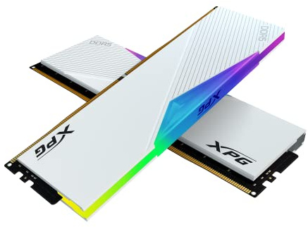 XPG Lancer RGB DDR5 6400MHz 32GB (2x16GB) CL32 UDIMM 288-Pins Desktop SDRAM DDR5 Dual Channel RAM Heatsink Kit White (AX5U6400C3216G-DCLARWH)