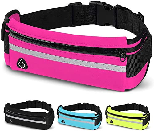 laufgürtel, Handytasche joggen aus Neopren, lauftasche jogging wasserdicht, mit verstellbarem Riemen für iPhone 14,13,12/Pro/XR/XS/X/8, laufgürtel handy, running belt, joggen Handytasche (Rosa)