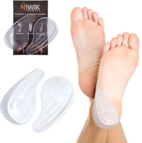 NIWIK Talonnettes en gel pour pronation et supination, éperon calcanéen, semelles pour chaussures, silicone viscoélastique thérapeutique