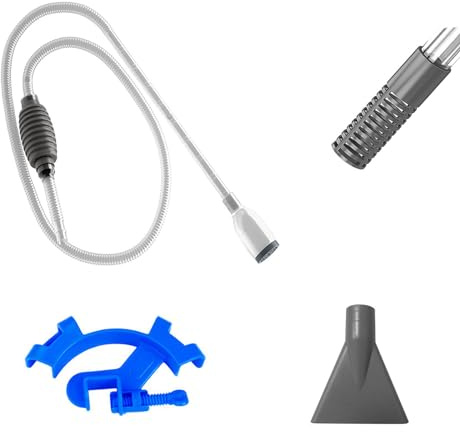 Aquarium-Kiesreiniger, 1,5 m, Wasserwechsler für Aquarien, Reinigungsset mit Syphon, Filter, Befestigungsklemme für Aquarium, Wasserwechsel, 6 Stück