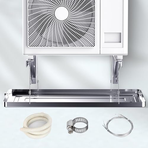 Bandeja de Goteo para Aire Acondicionado de Acero Inoxidable con Tubo de Drenaje, Bandeja de Goteo del Colector de Agua Condensada de La Unidad de CA(85x39cm(33.4x15.3in))