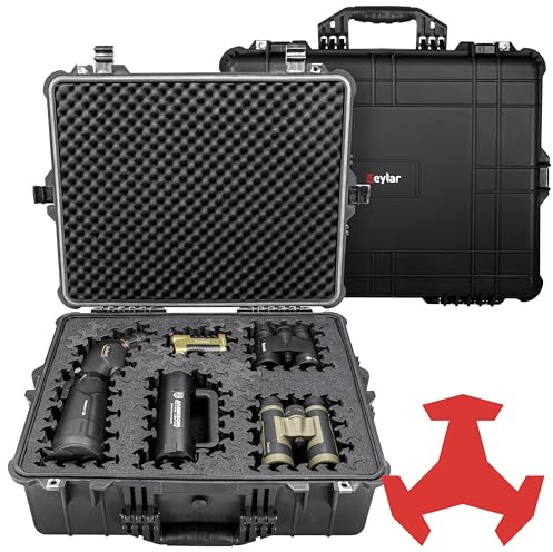 Eylar 61 cm große Hartschalenkoffer mit Ragar rekonfigurierbarer und wiederverwendbarer XP-Schaumstoffeinlage, wasserdicht, stoßfest für Ausrüstung, Drohnen und Kameras (2 Ragar-Schichten) (schwarz)