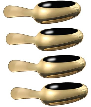Cabilock Set Di 4 Cucchiai Da Dessert in Acciaio Inossidabile Con Manico Corto E Cucchiaio Da Caffè Per Casa Hotel Ristoranti Uffici