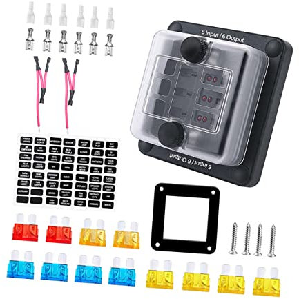 BUGUUYO 1satz Wasserdichter Sicherungsblock Für Marineanwendungen ATO ATC Sicherungsbox Mit Ausgängen Zuverlässige Stromverteilung Für Boote Und Wohnmobile