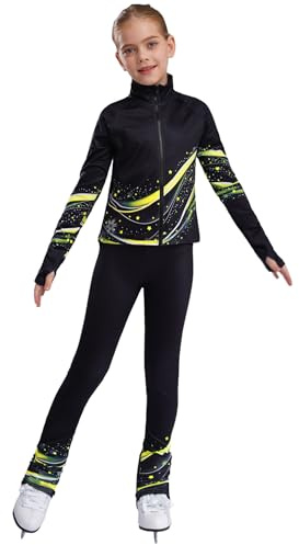 iiniim Ensemble De Patinage Artistique Enfant Fille Veste Et Pantalon Survêtement Polaire Chaud Tenue Gymnastique Jogging Sportwear