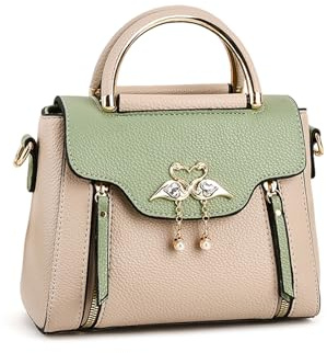 NICOLE & DORIS Kleine Damen Handtasche Umhängetasche mit Griff Schultertaschen PU Leder Mädchen Crossbody Bag Mini Henkeltasche Satchel