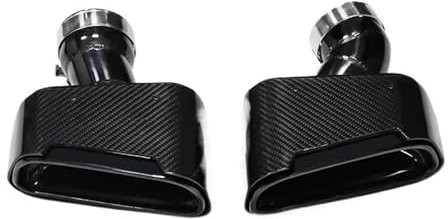 Auto Auspuff Endrohr Für B&MW Für G30 G31 530i 528i Carbon Fiber Auto Auspuffblende Schalldämpfer Endrohr System Düse Tuning 1 Paar(Schwarz)