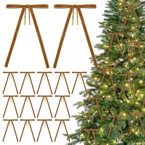 G2PLUS Dunkelbraun Samt Schleifen: 13x18cm Samtband Geschenkschleifen, 24 Stück Dekorativ Schleife for Weihnachtsbaum, Geschenkverpackung, Hochzeit Party Deko