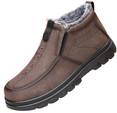 Botas de senderismo para hombre, planas, botas de nieve con forro cálido, zapatos de invierno, impermeables, suela antideslizante, botines gruesos, térmicos, para exteriores, botas de invierno, tallas