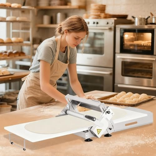 twostronking Sfogliatrice Pasticceria, Laminatrice per Pasta, con Maniglia per Rullo a 360°, Spessore di Pressatura Regolabile da 0 a 25,0 Mm, per Croissant, Pasticcini Danesi, Pasta Sfoglia 300