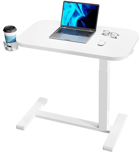 HUANUO Höhenverstellbarer Beistelltisch mit Rollen, 80x45cm