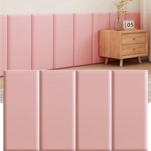 SkyFace Lot de 8 Autocollants Muraux Anti-Collision 3D Panneaux muraux rembourrés Auto-adhésifs pour tête lit Chambre d'enfant Chambre Coucher Bureau Rembourrage Doux (Rose, 30 * 70cm)