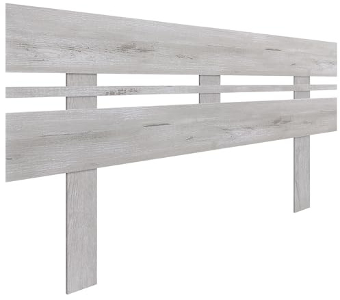 DHOME Cabecero de Madera reciclada DM Horizontal Ancho con Patas Cama Palets Herrajes incluidos (135x115 Horizontal Ancho, Ártico)