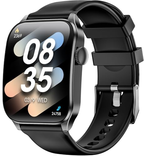 Smart Watch for Men Women Answer/Make Calls,1.91 HD Curved Screen Fitness Watch with Heart Rate/Sleep Monitor,Step Counter,120+ Sports Activity Trackers,IP67 Waterproof Smartwatch for Android iOS