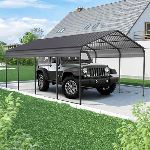 Heavy Duty Metal Carport - All-Weather Outdoor Shelter with Durable Steel Roof and Sturdy Frame for Reliable Outdoor Storage