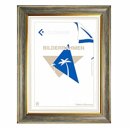 Barockrahmen 10941, 247 Gri grau mit Goldkannte, als Wechselrahmen, 40x50 cm