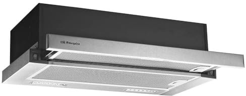 Orbegozo TL 06260 A IN - Campana extractora telescopica 60 cm, capacidad de extraccion 302 m3h, 2 niveles de potencia, acabado en acero inoxidable, 2 filtros de aluminio desmontables, iluminacion LED