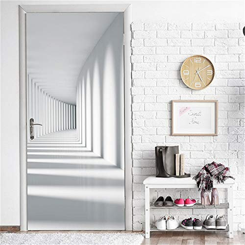 Adesivi per Porte 3D Autoadesivo Carta Parati Porta Creatività degli spazi bianchi 90x210cm fotomurali Decorazione da Parete Poster murale Decalcomanie Rimovibile Soggiorno Cucina Camera da letto Bag